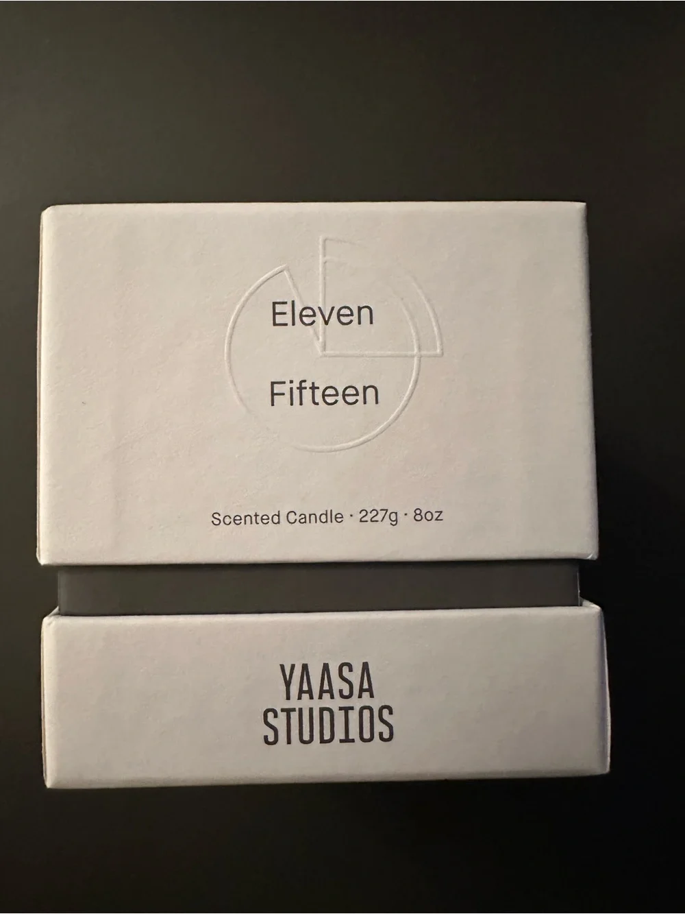 Yaasa Studios - Eleven Fifteen Scented Candle - Black Glass Candle (Unused)